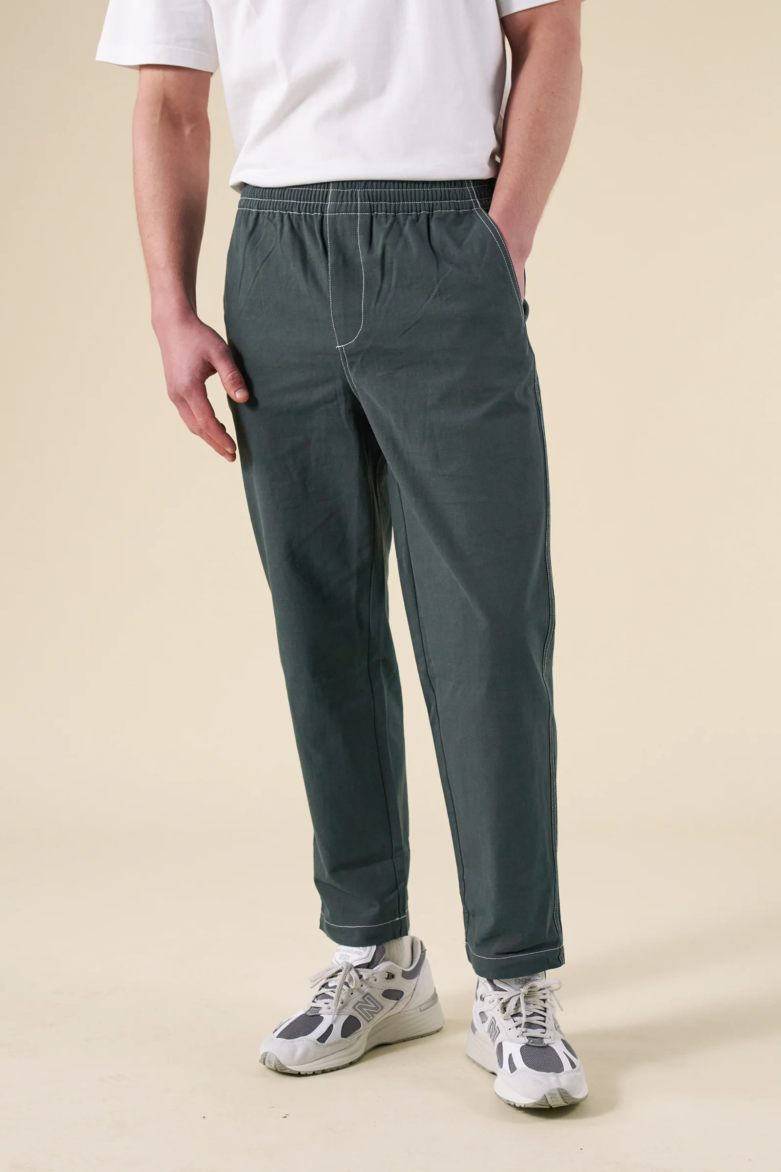 Contrast Ripstop CONTRAST RIPSTOP CANVAS TROUSER - MID GREEN - Bound