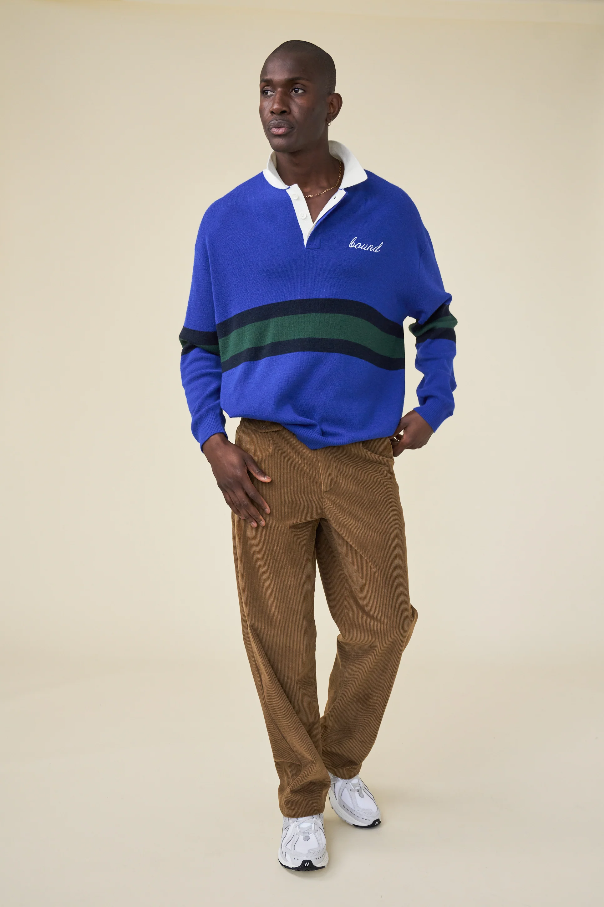 WOOL RETRO RUGBY POLO - ROYAL - Bound