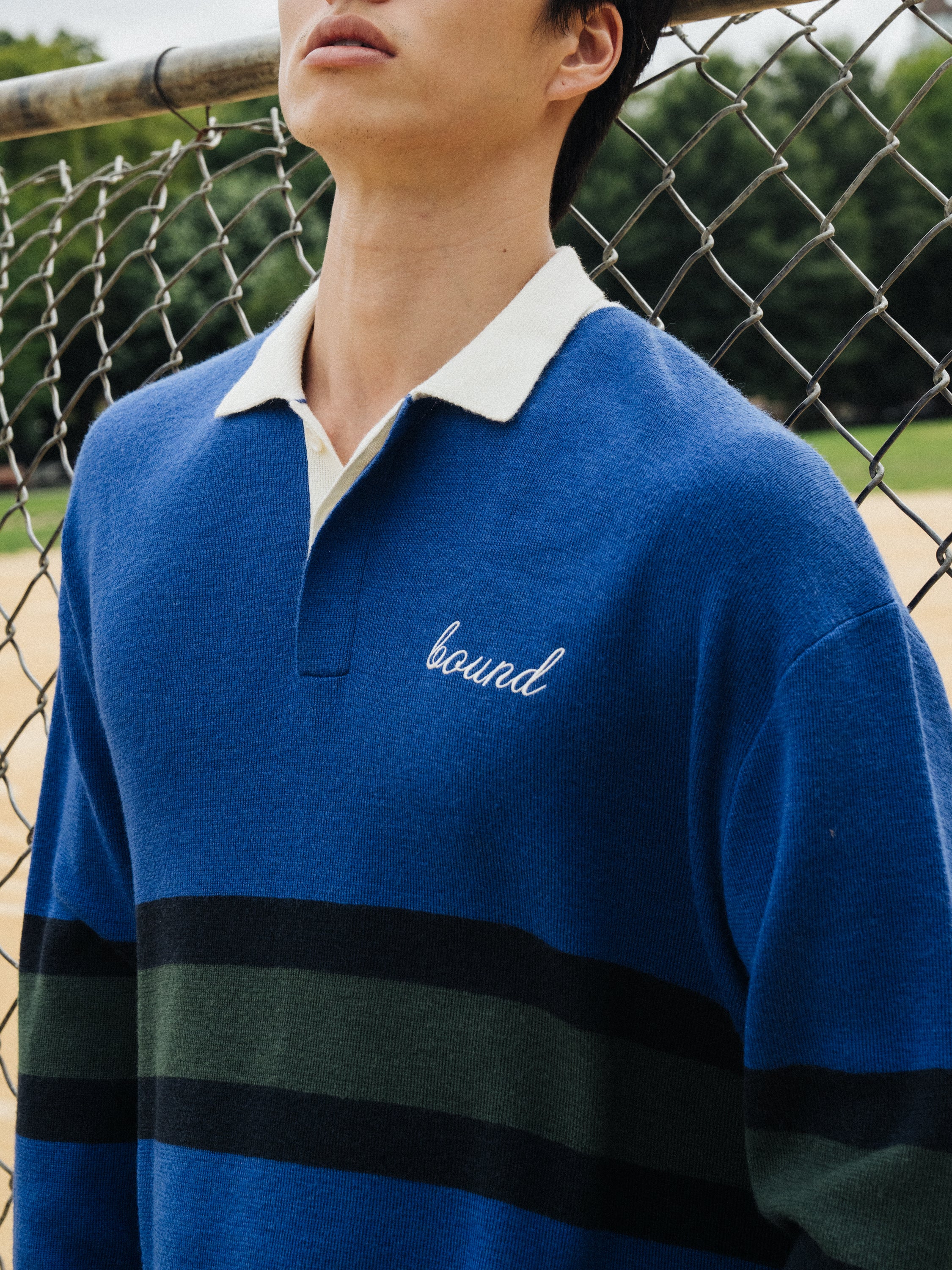 WOOL RETRO RUGBY POLO - ROYAL - Bound